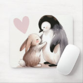 Freundschaft zwischen Bunny und Penguin Mousepad (Mit Mouse)