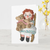 Freundschaft zwischen Rag Doll und Teddy Bear Karte (Gelbe Blume)