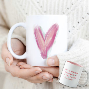 Freundschaft zwischen Rosa Herzgalentine Zweifarbige Tasse