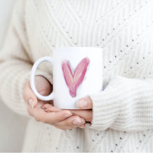 Freundschaft zwischen Rosa Herzgalentine Zweifarbige Tasse