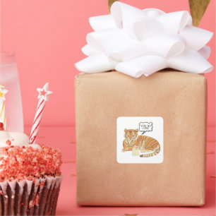 Freundschaft zwischen Tiger und Bunny - Süße Tier  Quadratischer Aufkleber