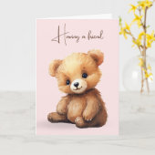 Freundschaft zwischen Wasserfarbe und Teddy Bear Karte (Gelbe Blume)