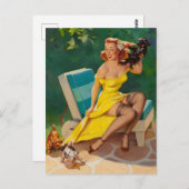 Freundschaften mit Puppy PinUp Postkarte (Vorne/Hinten)