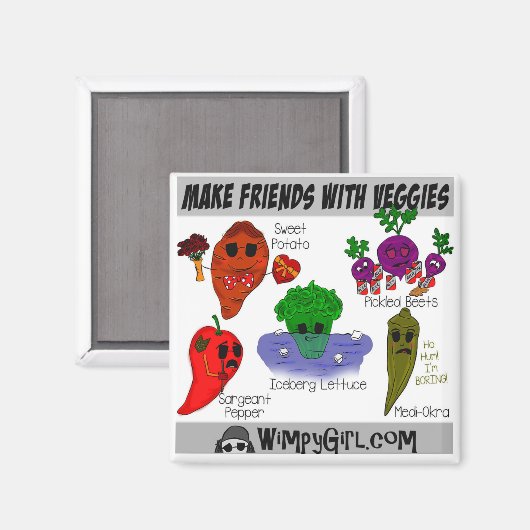 Freundschaften mit Veggies schließen Magnet (Vorderseite/Rückseite)