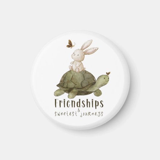 Freundschaften & Süße Reise - Schildkröte & Hare Magnet (Vorne)