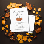 Freundschaftliche Dinner Pumpkins Elegantes Skript Postkarte