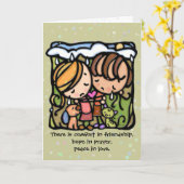 Freundschaftlicher Komfort.Hoffnung im Gebet.Fried Karte (Gelbe Blume)