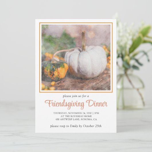 Freundschaftliches Abendessen Einladung (Stehend Vorderseite)