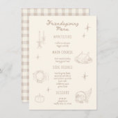 Freundschaftliches Erntedank Neutrales Abendessen Menükarte (Vorne/Hinten)