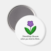 Freundschaftliches Sprichwort mit Blume Magnet (Vorderseite/Rückseite)