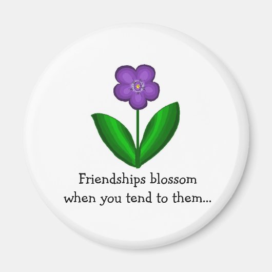 Freundschaftliches Sprichwort mit Blume Magnet (Vorne)