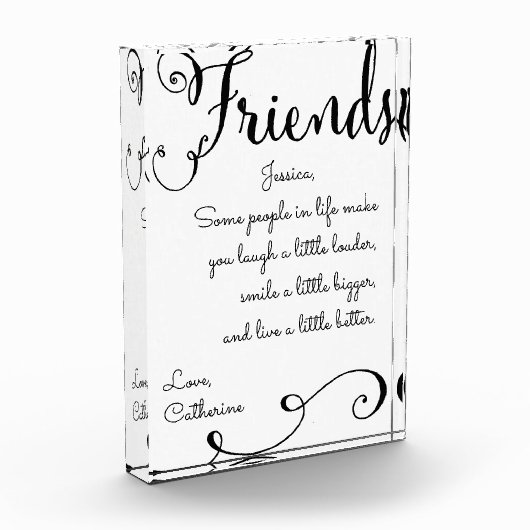 Freundschafts-Anerkennung Fotoblock (Links)