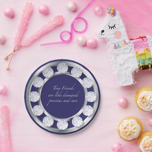 Freundschafts-Diamanten Pappteller (Party)