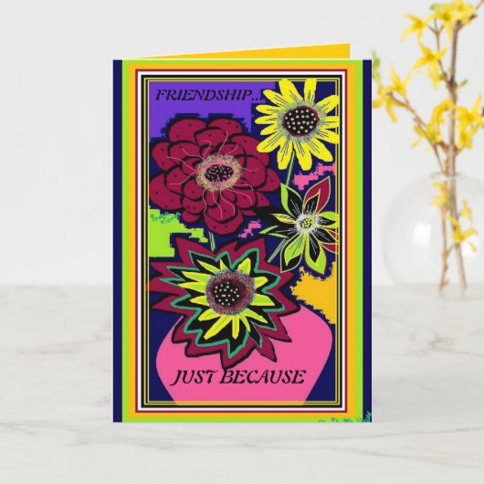 FREUNDSCHAFTS-GRUSS-KARTEN KARTE (Gelbe Blume)