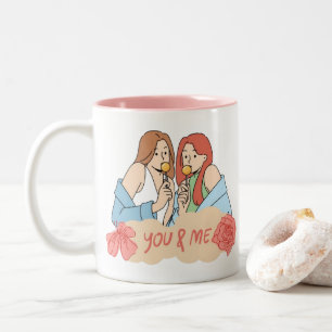Freundschafts-Kaffeetasse – Beste Freundinnen für  Zweifarbige Tasse