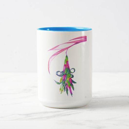 Freundschafts-Pflanzen-Blau 15 Unze Zwei-Ton Tasse (Mittel)