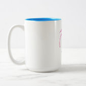 Freundschafts-Pflanzen-Blau 15 Unze Zwei-Ton Tasse (Links)