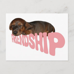 Freundschafts Welpe / Hund ist der beste Freund de Postkarte
