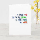 Freundschafts-Zitat - eine Single-Rose kann mein Karte (Gelbe Blume)