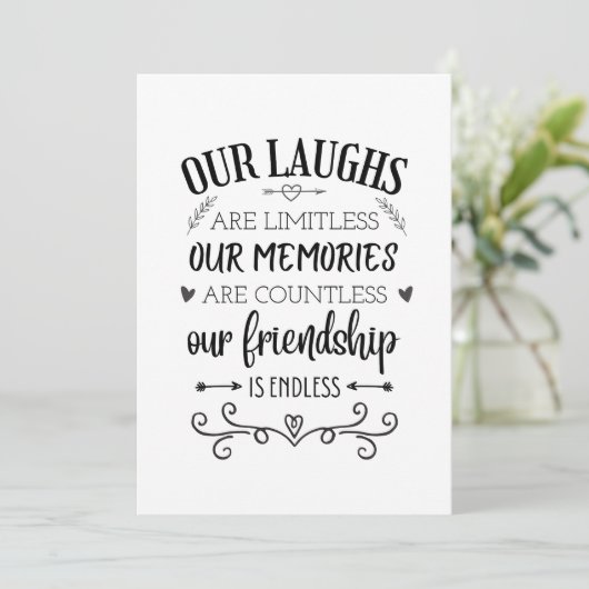 Freundschaftsangebot, aussagekräftiges, spezielles feiertagskarte (Stehend Vorderseite)