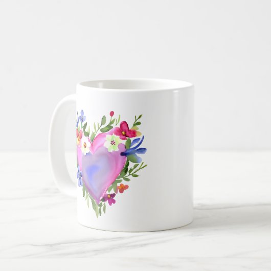 Freundschaftsangebot und Hübscher Blumenreath Kaffeetasse (Vorderseite Links)