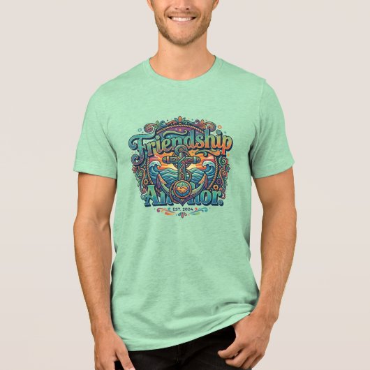 Freundschaftsanker Tri-Blend Shirt (Vorderseite)