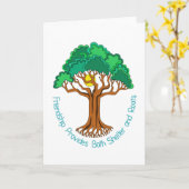 Freundschaftsbaum bietet Unterkunft und Wurzeln Karte (Gelbe Blume)