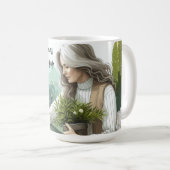 Freundschaftsbotschaft für Frauen im Blumengarten Kaffeetasse (VorderseiteRechts)