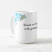 Freundschaftsbotschaft Gartenblumen Kaffeetasse (Vorderseite Links)