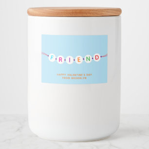 Freundschaftsbracelet Blue Valentine's Day Lebensmitteletikett