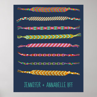 Freundschaftsbracelets Illustrationen Personalisie Poster
