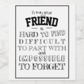 Freundschaftsempfehlung Vielen Dank, dass Sie die Weinetikett (Einzelnes Label)