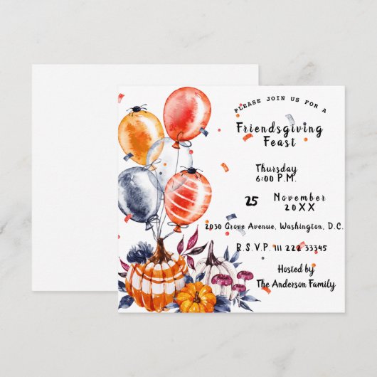 Freundschaftsfest Einladung (Vorne/Hinten)