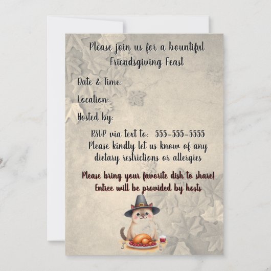 Freundschaftsfest Einladung (Rückseite)