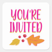 Freundschaftsfest | Rosa und goldener Umschlag Auf Quadratischer Aufkleber (Vorderseite)