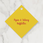 Freundschaftsfest | Rot und Gelb Geschenkanhänger (Rückseite)