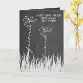 Freundschaftsgänseblümchen auf Tafel Karte (Gelbe Blume)