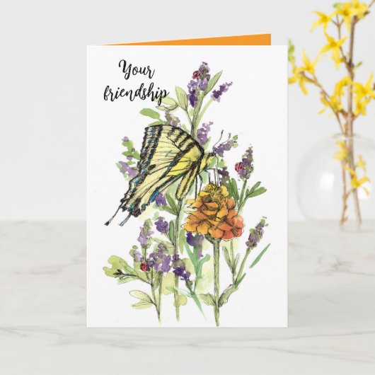 Freundschaftsgarten in den Blume der Herzblutspüte Karte (Gelbe Blume)