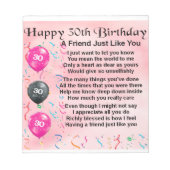 Freundschaftsgedicht - 30. Geburtstag Notizblock (Vorderseite)