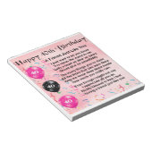 Freundschaftsgedicht - 40. Geburtstag Notizblock (angewinkelt)