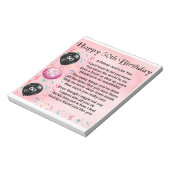 Freundschaftsgedicht - 50. Geburtstag Notizblock (Rotiert)