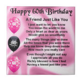 Freundschaftsgedicht - 60. Geburtstag Fliese (Vorderseite)