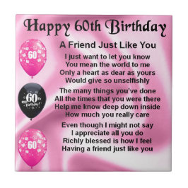 Freundschaftsgedicht - 60. Geburtstag Fliese