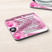 Freundschaftsgedicht - 60. Geburtstag Getränkeuntersetzer (Linke Seite)