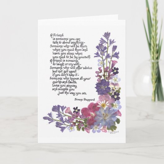 Freundschaftsgedicht Karte (Vorderseite)