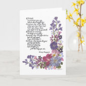 Freundschaftsgedicht Karte (Gelbe Blume)