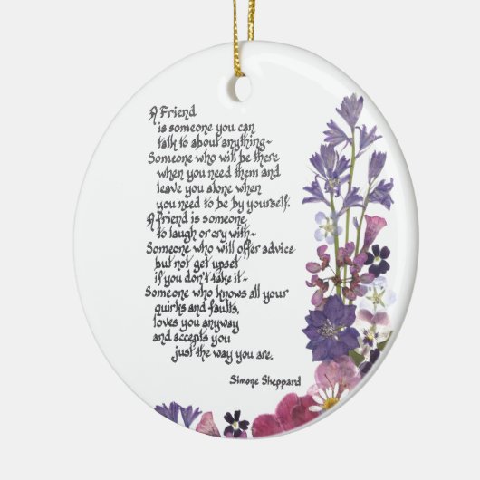 Freundschaftsgedicht Keramikornament (Links)