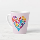 Freundschaftsgeschenk, farbenfrohe Herzen, anpassb Milchtasse (Linke Ecke)