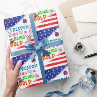 Freundschaftsgeschenk liegt im Mutigsein Geschenkpapier