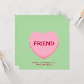 Freundschaftsgrün Gespräch Herzlichen Valentinstag Karte (Vorderseite/Rückseite Beispiel)